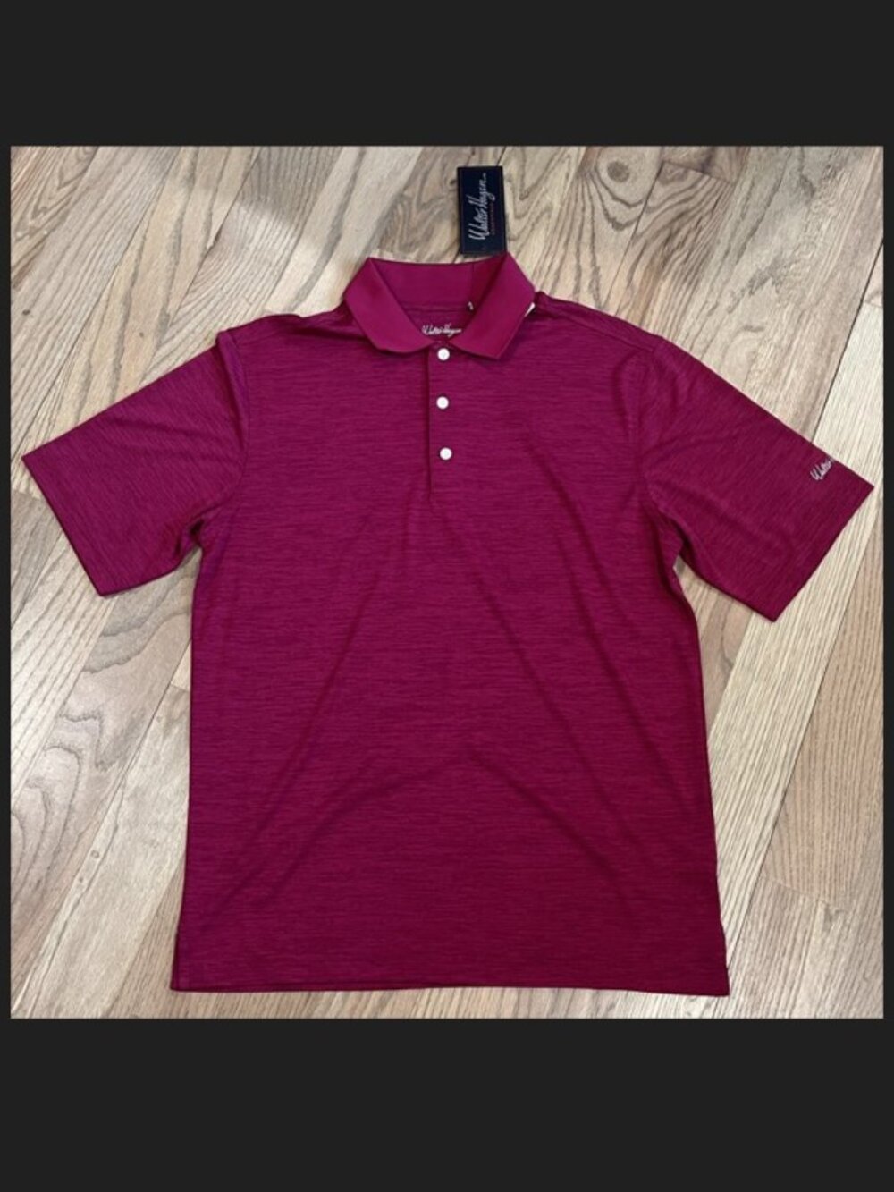 NWT Walter Hagen Golf Polo Shirt Mens Small Raspberry Space Dye HydroDri